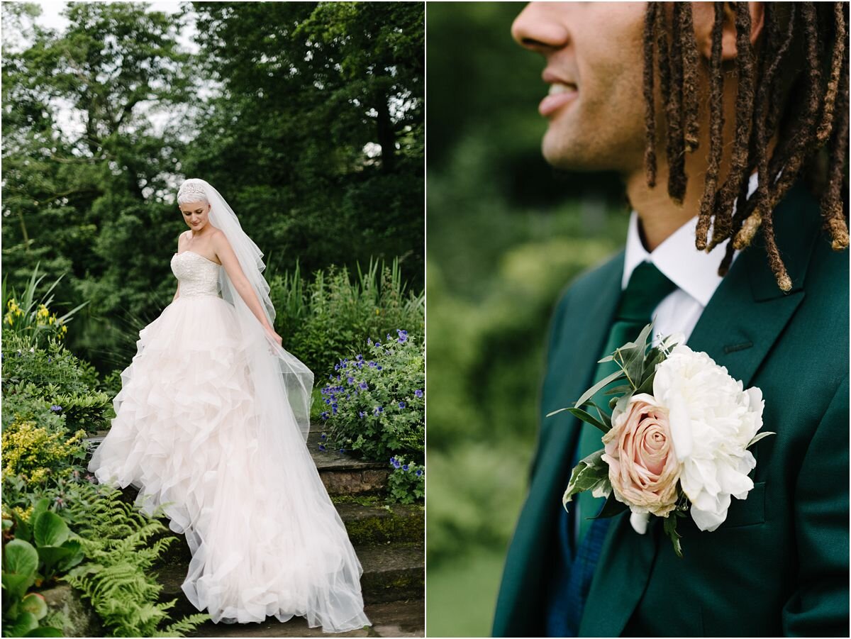  English Countryside wedding at The Ashes Barns in Staffordshire with Classic white and green theme 