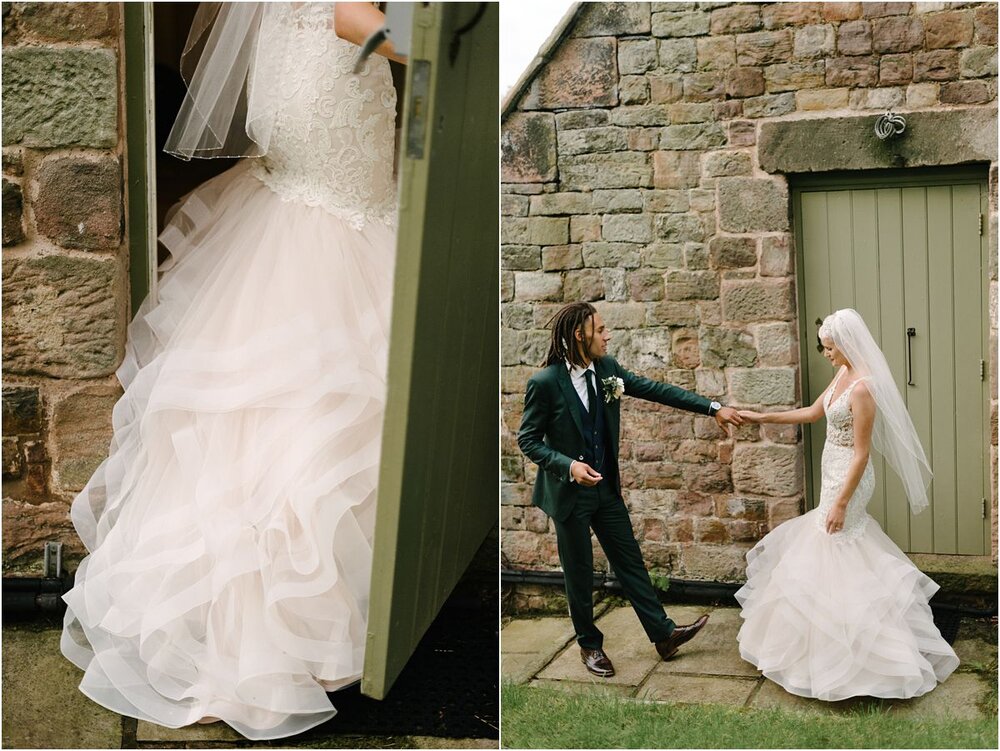  English Countryside wedding at The Ashes Barns in Staffordshire with Classic white and green theme 