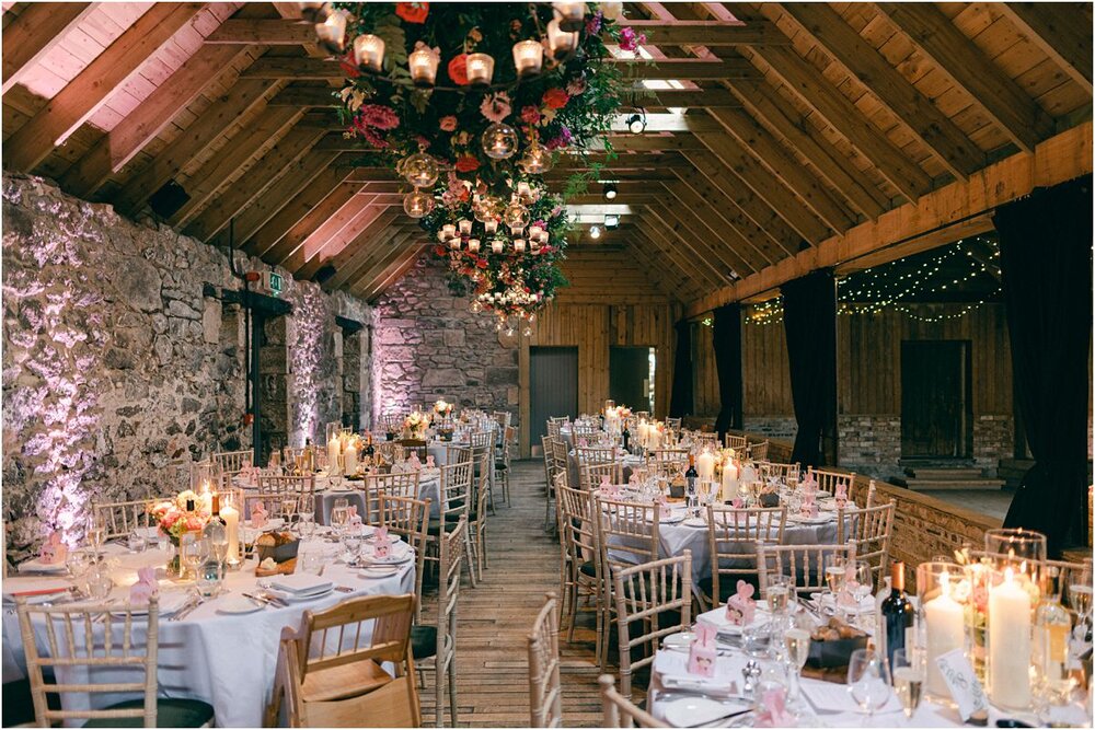  Wedding reception decoration at The Byre At Inchyra in Perthshire in Scotland by Crofts & Kowalczyk Photography 