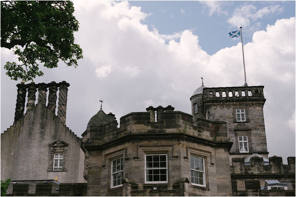 Front facade of Winton castle in Scotland  