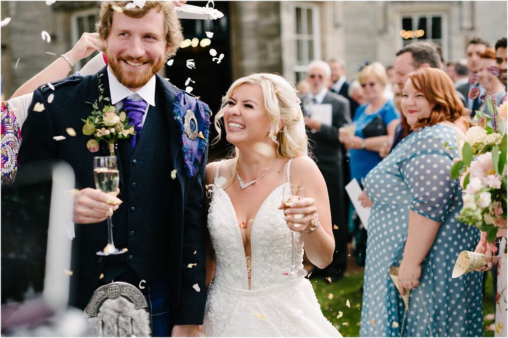  Summer wedding at Winton castle Scotland with rustic flowers and bride speech 