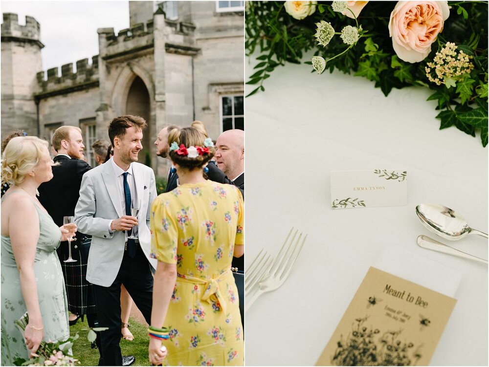  Summer wedding at Winton castle Scotland with rustic flowers and bride speech 