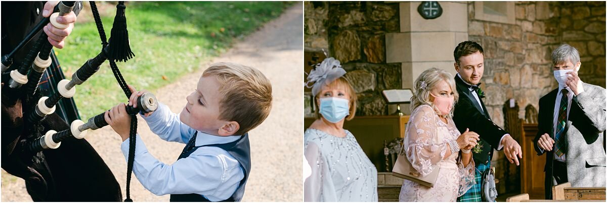  Romantic wedding with church ceremony at Dunino and reception at Fallside Mill in Fife, Scotland 