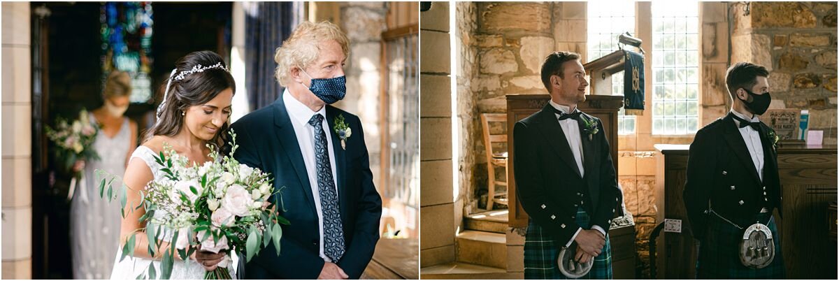  Romantic wedding with church ceremony at Dunino and reception at Fallside Mill in Fife, Scotland 