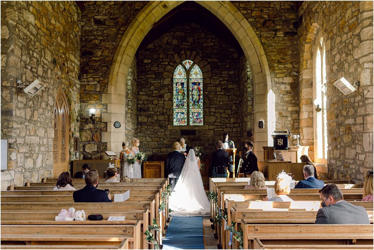  Romantic wedding with church ceremony at Dunino and reception at Fallside Mill in Fife, Scotland 