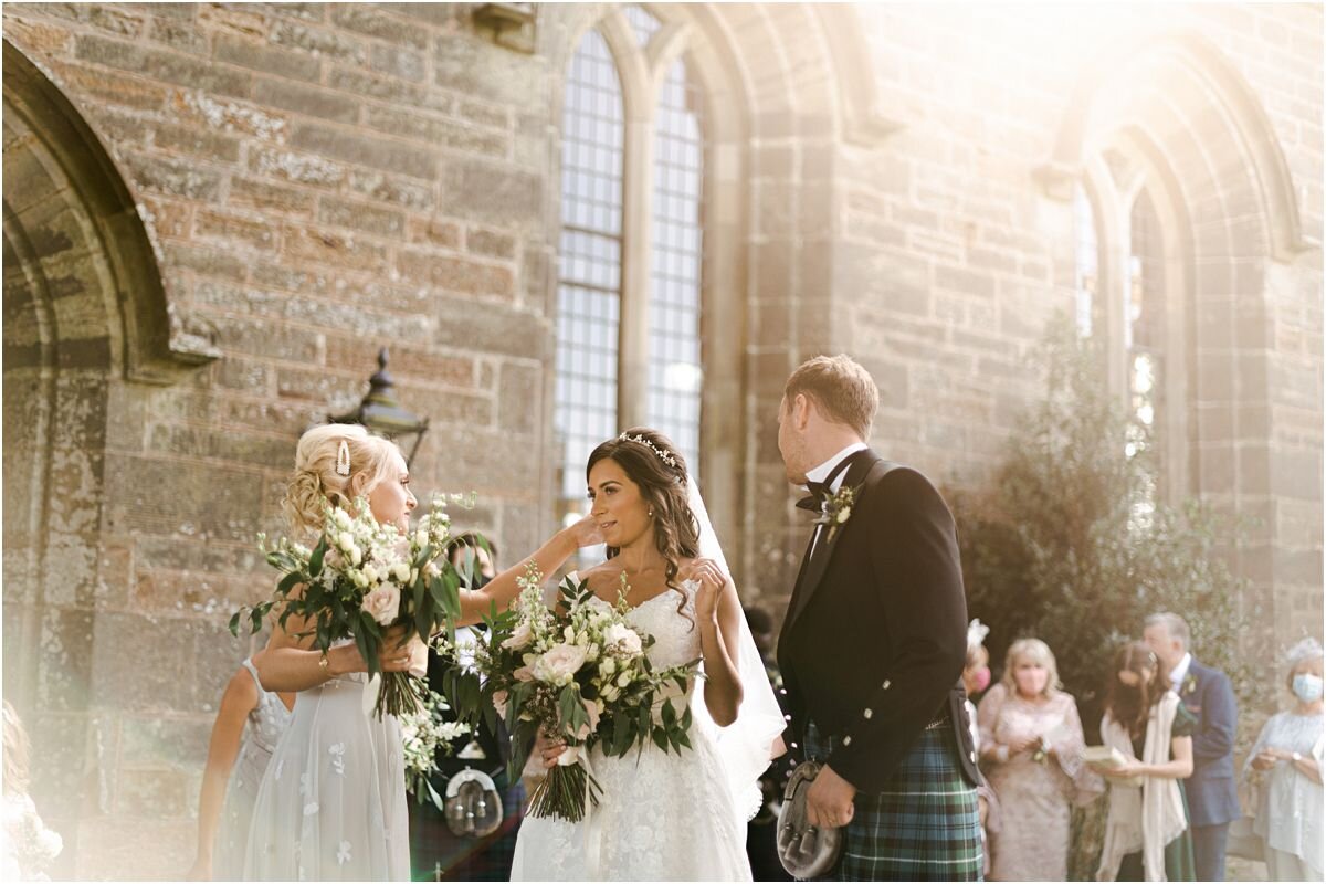  Romantic wedding with church ceremony at Dunino and reception at Fallside Mill in Fife, Scotland 