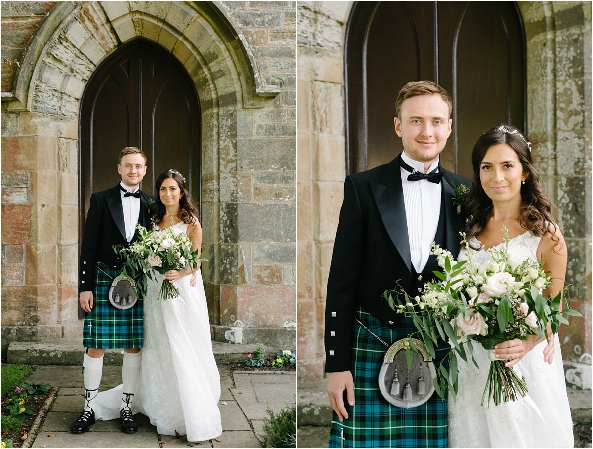  Romantic wedding with church ceremony at Dunino and reception at Fallside Mill in Fife, Scotland 