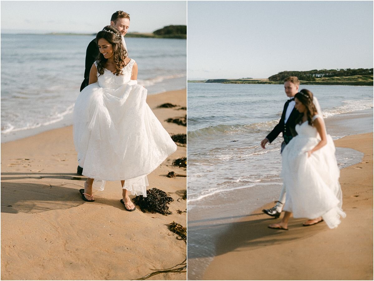  Romantic wedding with church ceremony at Dunino and reception at Fallside Mill in Fife, Scotland 