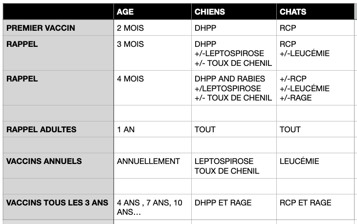 Vaccins Routine Vaccines La Clinique Veterinaire De P S C
