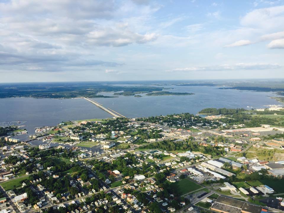 view from the helicopter