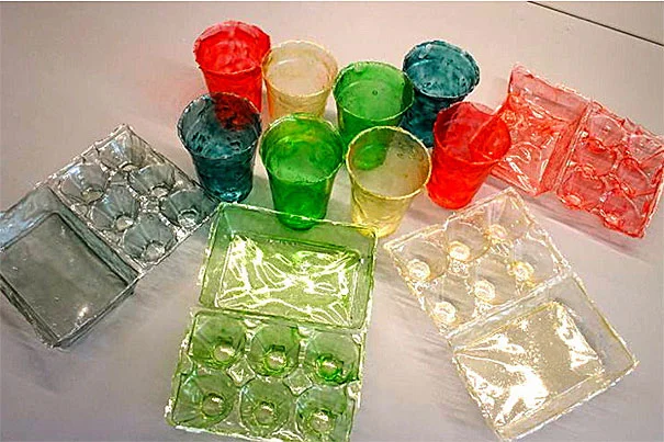 PLASTIC CUPS AND CONTAINERS MADE OUT OF SHRILK