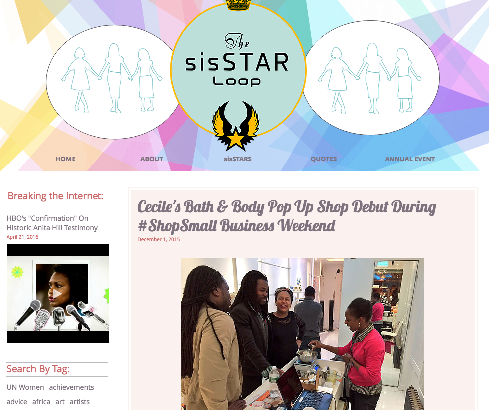 Cecile's Pop Up Shop Debuts Over ShopSmall Business Weekend - The Sisstar Loop - Nov. 30, 2015