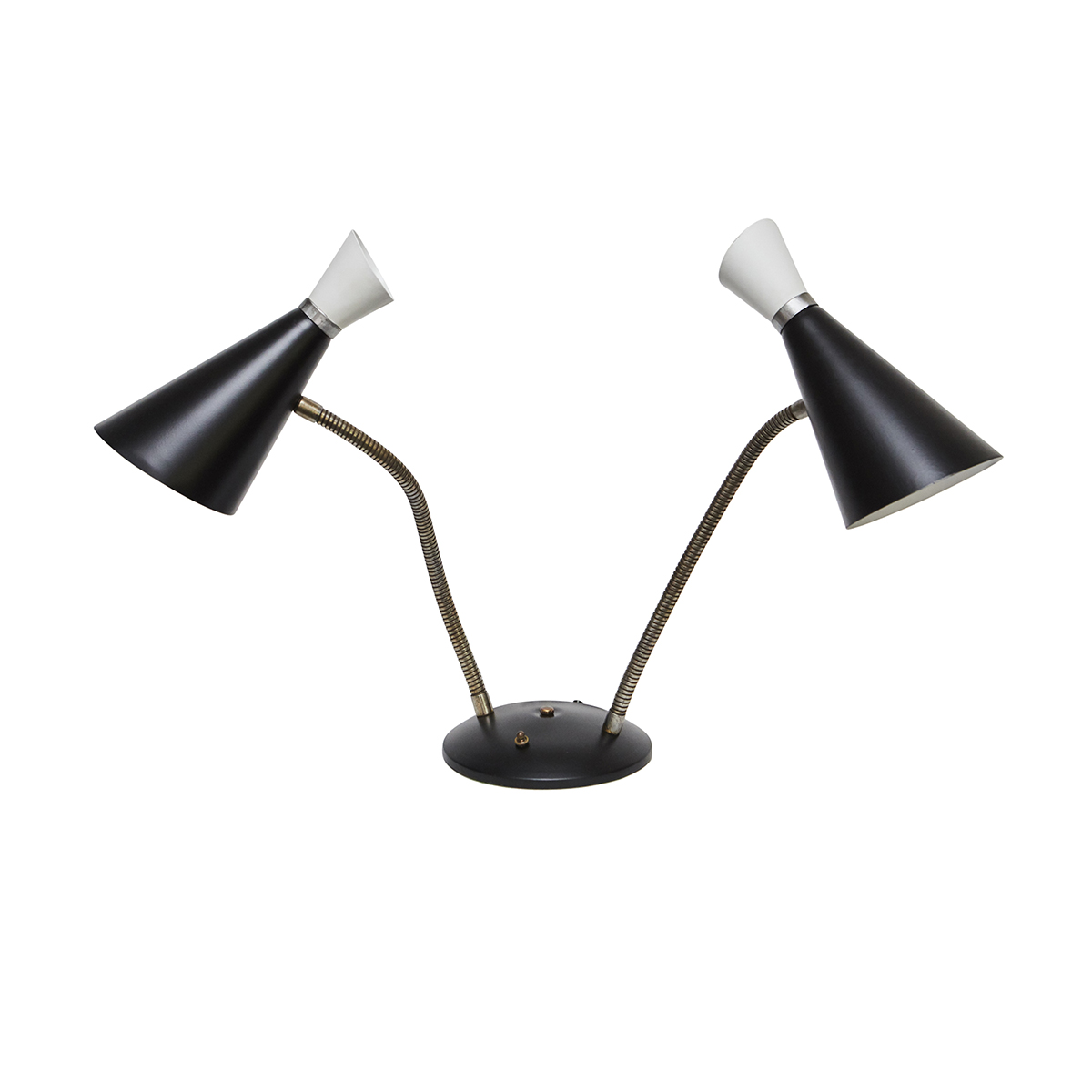 Mid-Century Double Goose Neck Desk Lamp 