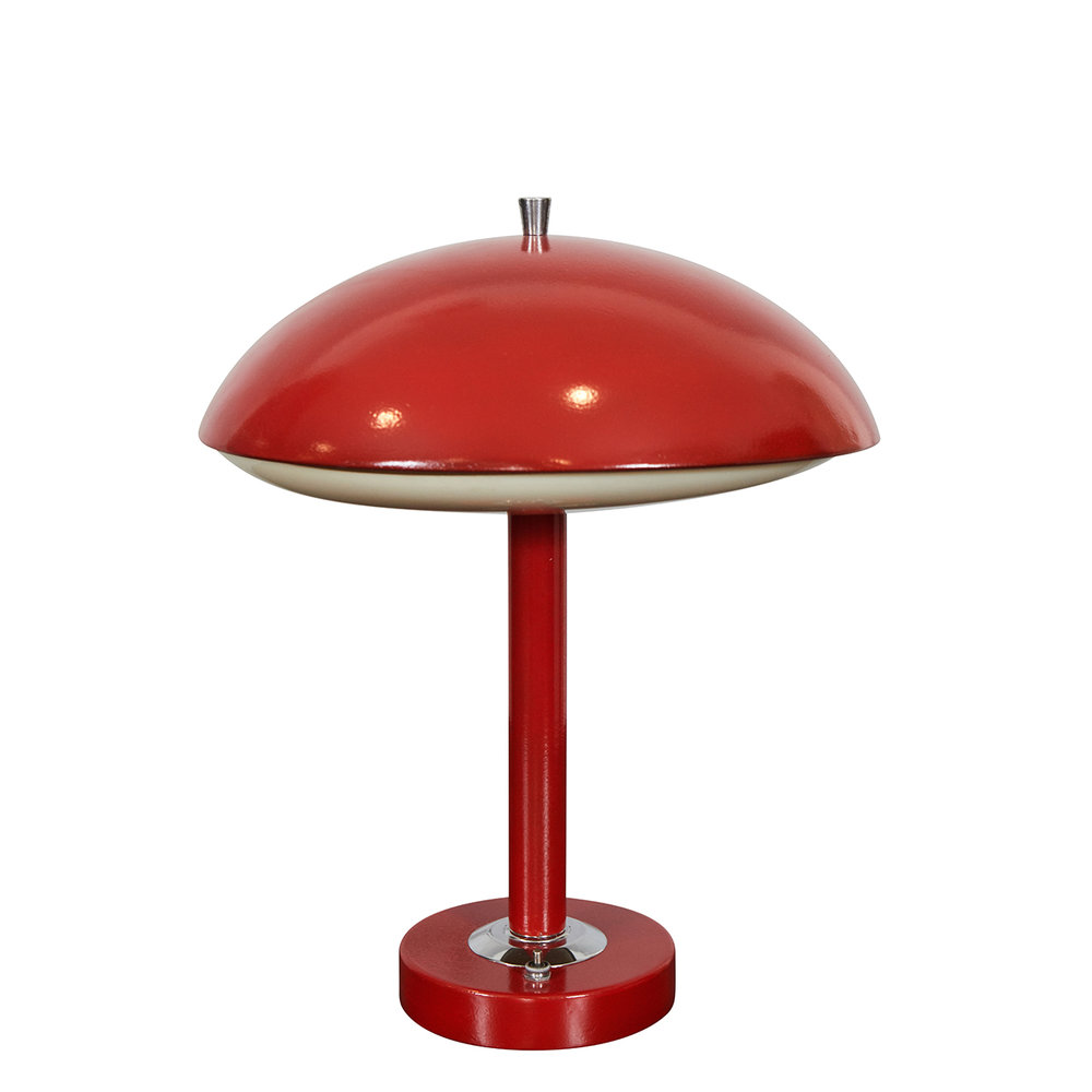 Red Mid Century Table Lamp Jefferson