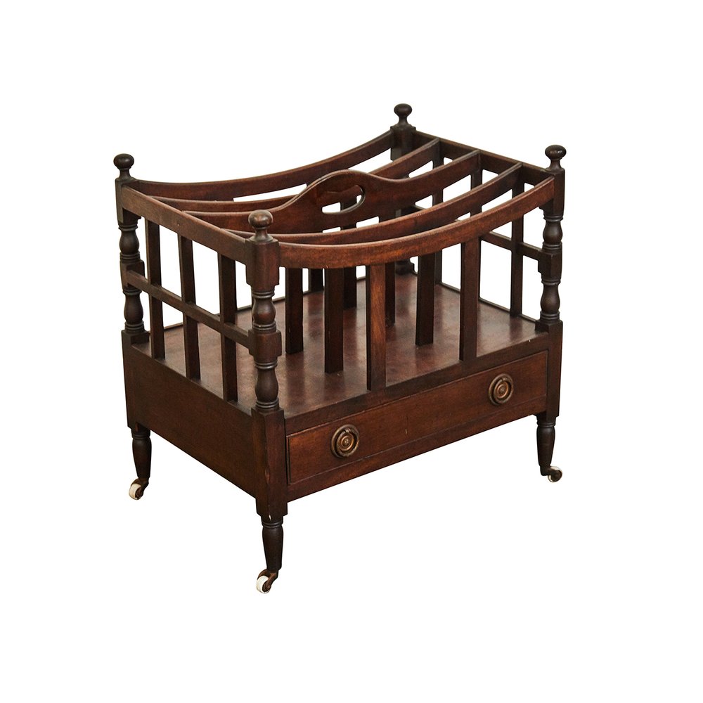 Rangement à Tiroirs Antique Canterbury – Ferguson Bros – Bois Cerise – Roulettes Et Poignée
