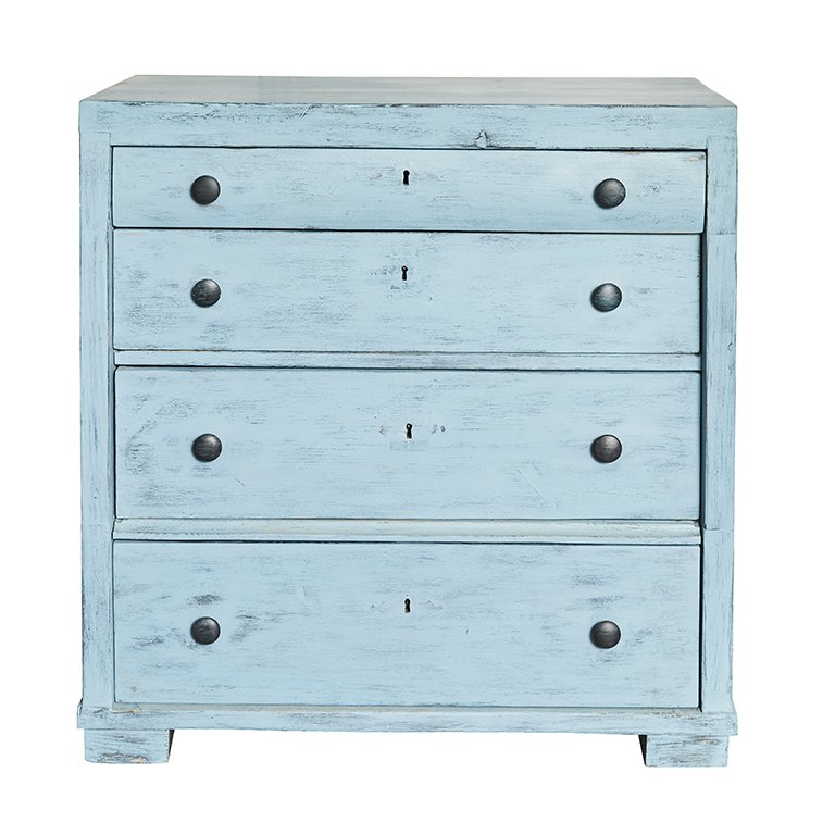 Blue Painted Chest of Drawers Jefferson West, Inc. Blue Painted Chest of Drawers Jefferson West, Inc.