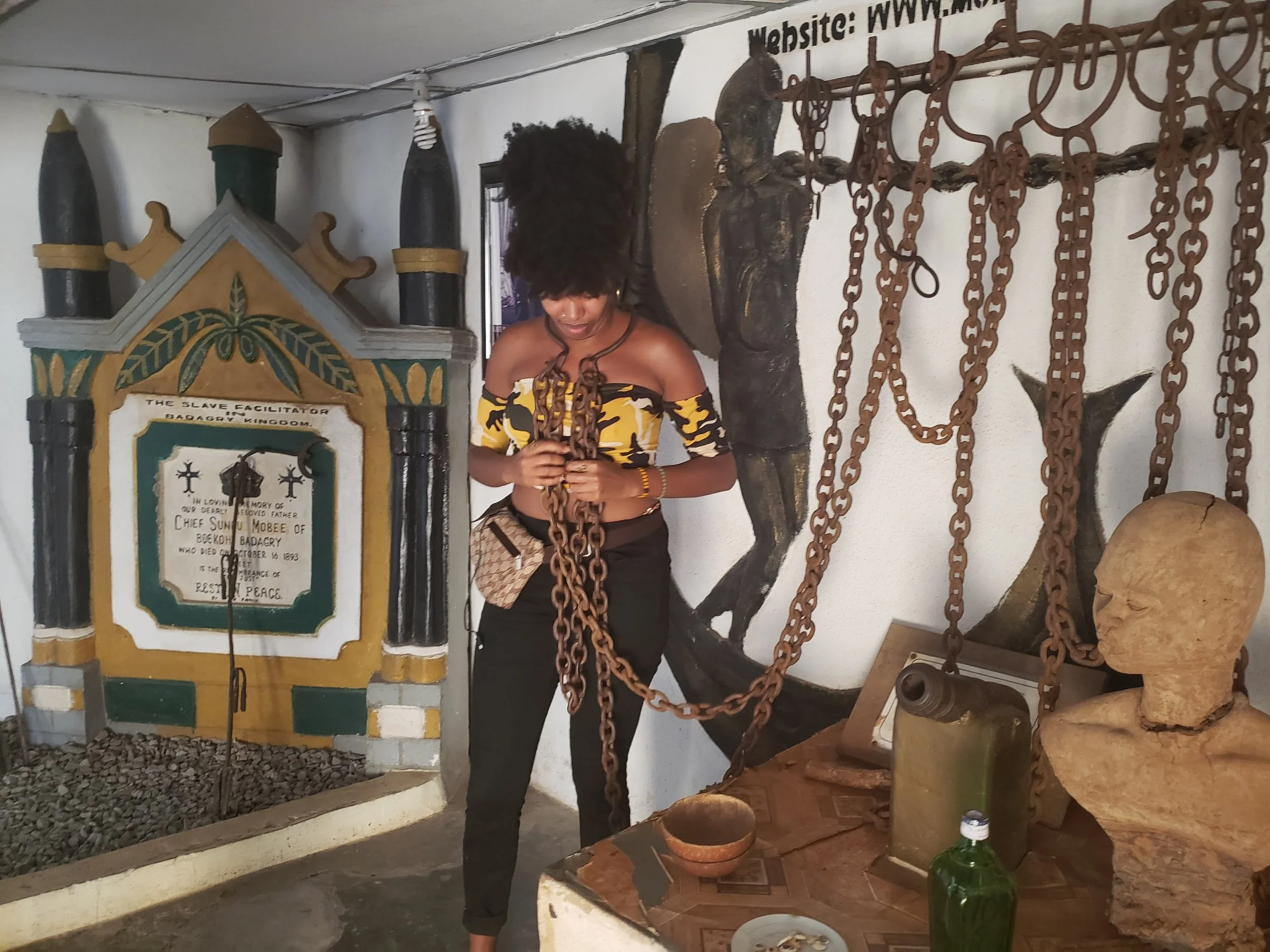 Me wearing original slave chains
