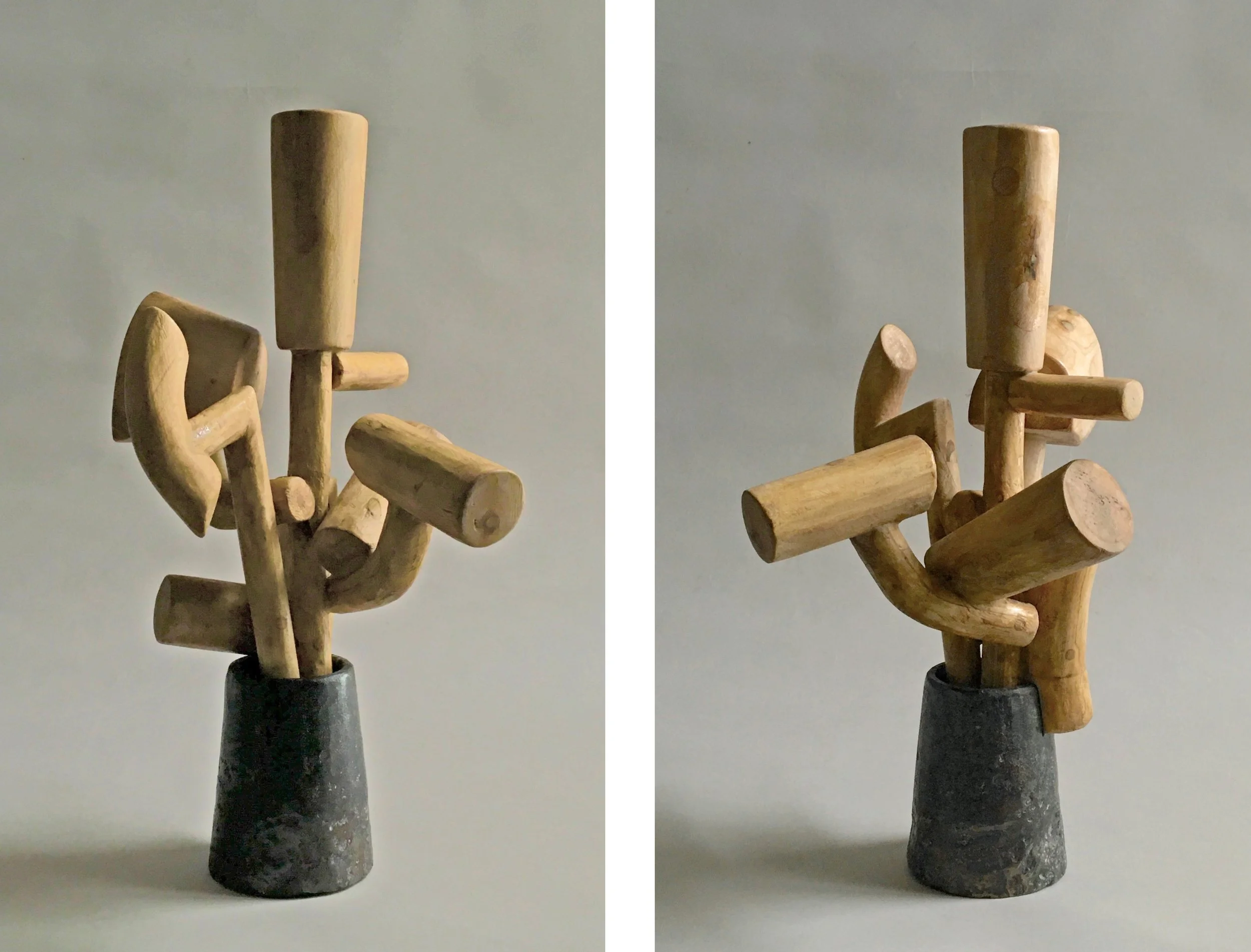 Egyptian Game 12 × 6 ½ x 7 ½ inches, maple & iron, 2024