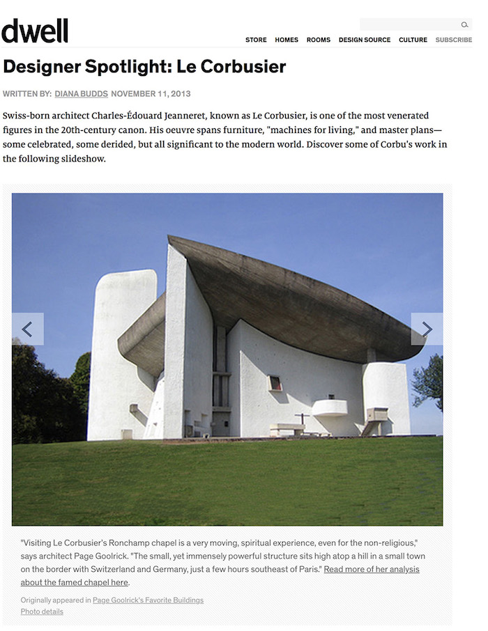 <html>Dwell<p>Designer Spotlight: Le Corbusier</html>