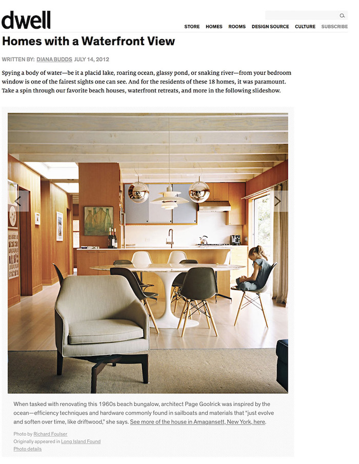 <html>Dwell<p>Homes with a Waterfront View</html>