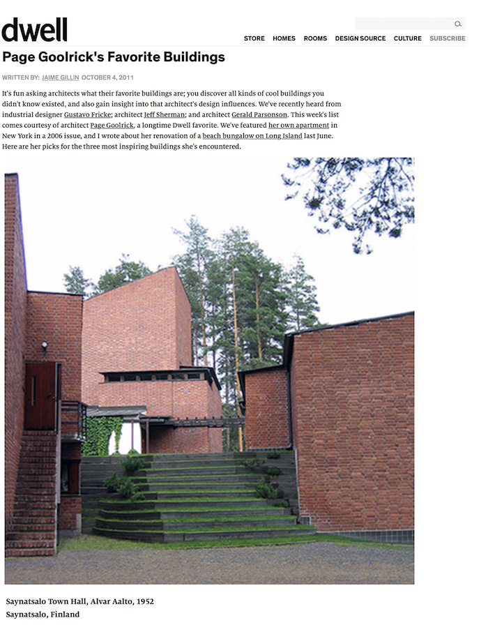 <html>Dwell<p>Page Goolrick's Favorite Buildings</html>