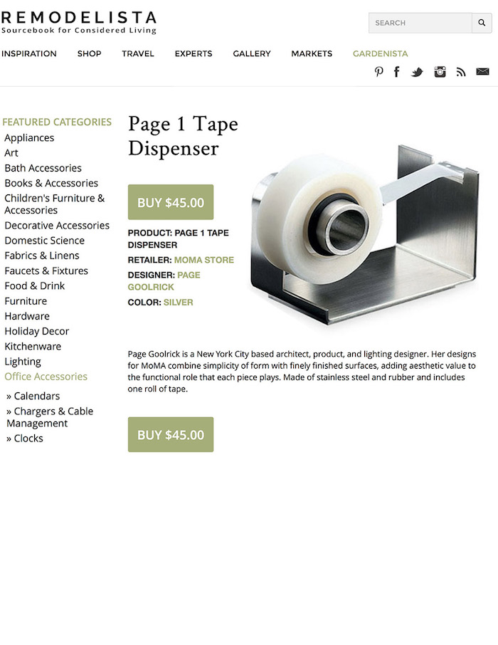 <html>Remodelista<p>Page 1 Tape Dispenser</html>