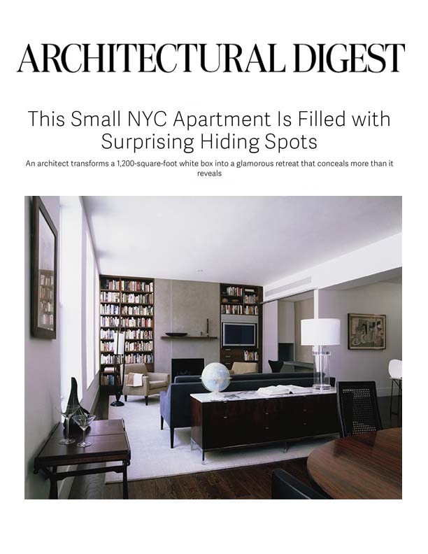 <html>Architectural Digest<p>From White Box to Glamorous Retreat</html>