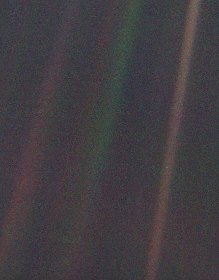 Photo taken from Voyager 1 on its way out of our solar system.