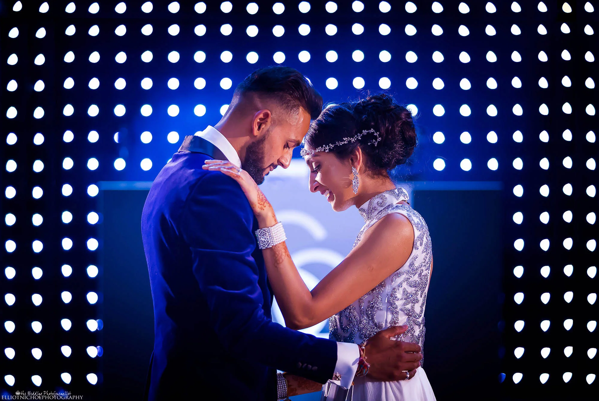 Bride & Groom take their first dance together at Chateau Impney, UK. Photo by UK Wedding Photographer Elliot Nichol.