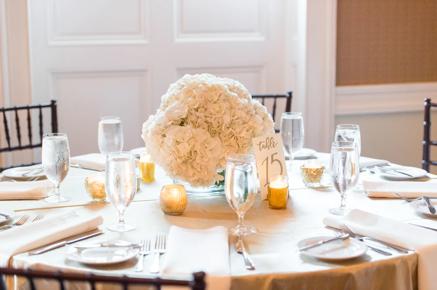 Simple White and Gold Tidewater Inn Easton, MD Wedding