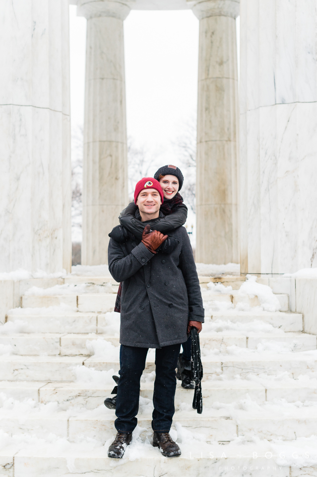 Arielle & Hugh's Snowy DC Engagement Photos