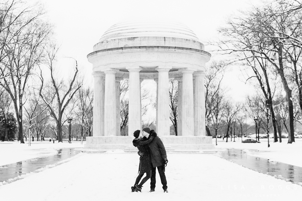 Arielle & Hugh's Snowy DC Engagement Photos