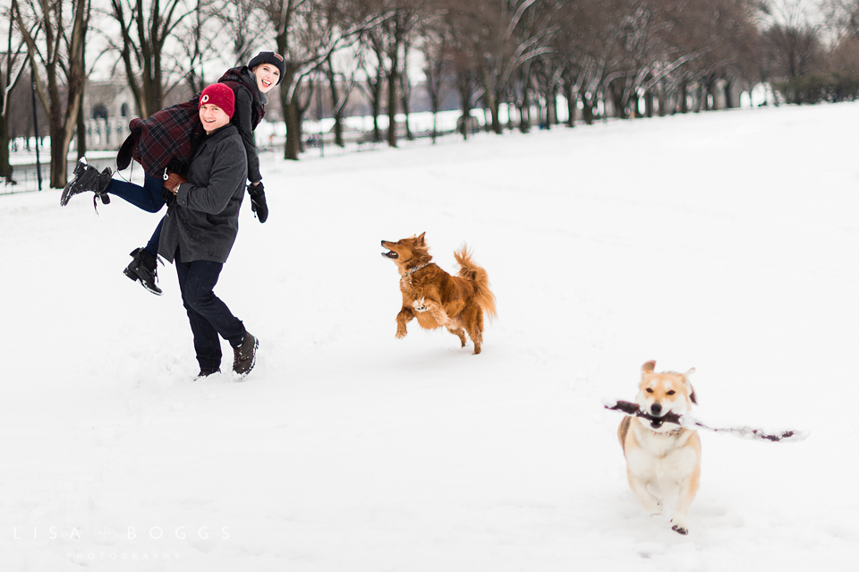 Arielle & Hugh's Snowy DC Engagement Photos