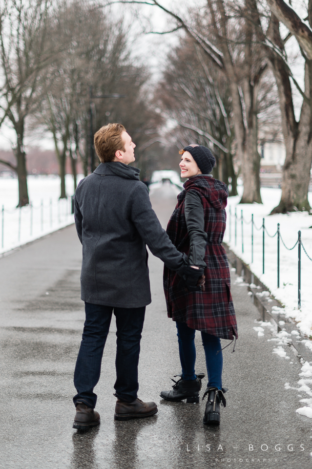 Arielle & Hugh's Snowy DC Engagement Photos