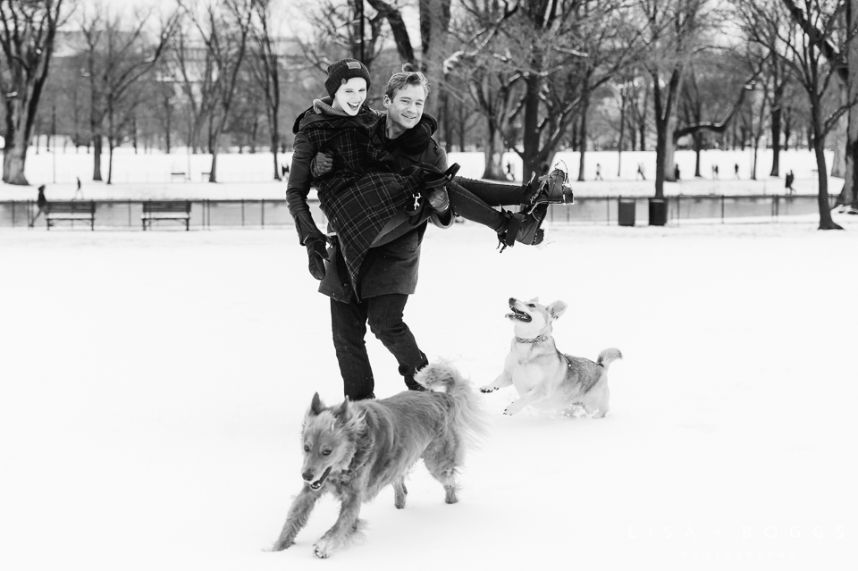 Arielle & Hugh's Snowy DC Engagement Photos