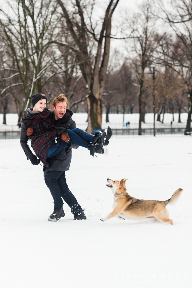 Arielle & Hugh's Snowy DC Engagement Photos