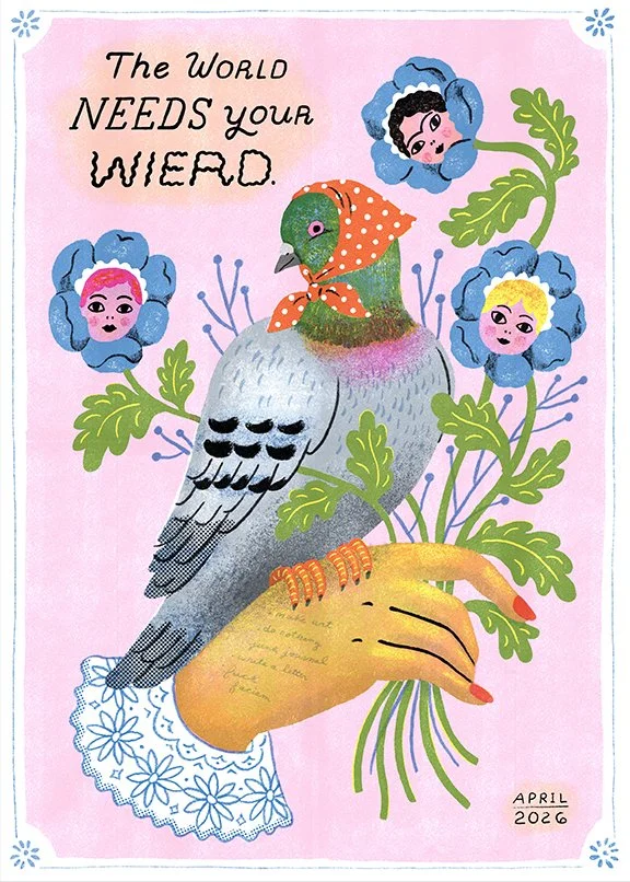Sarah_Walsh_WorldNeedsYourWeird_pidgeon_pansy+people copy.jpg