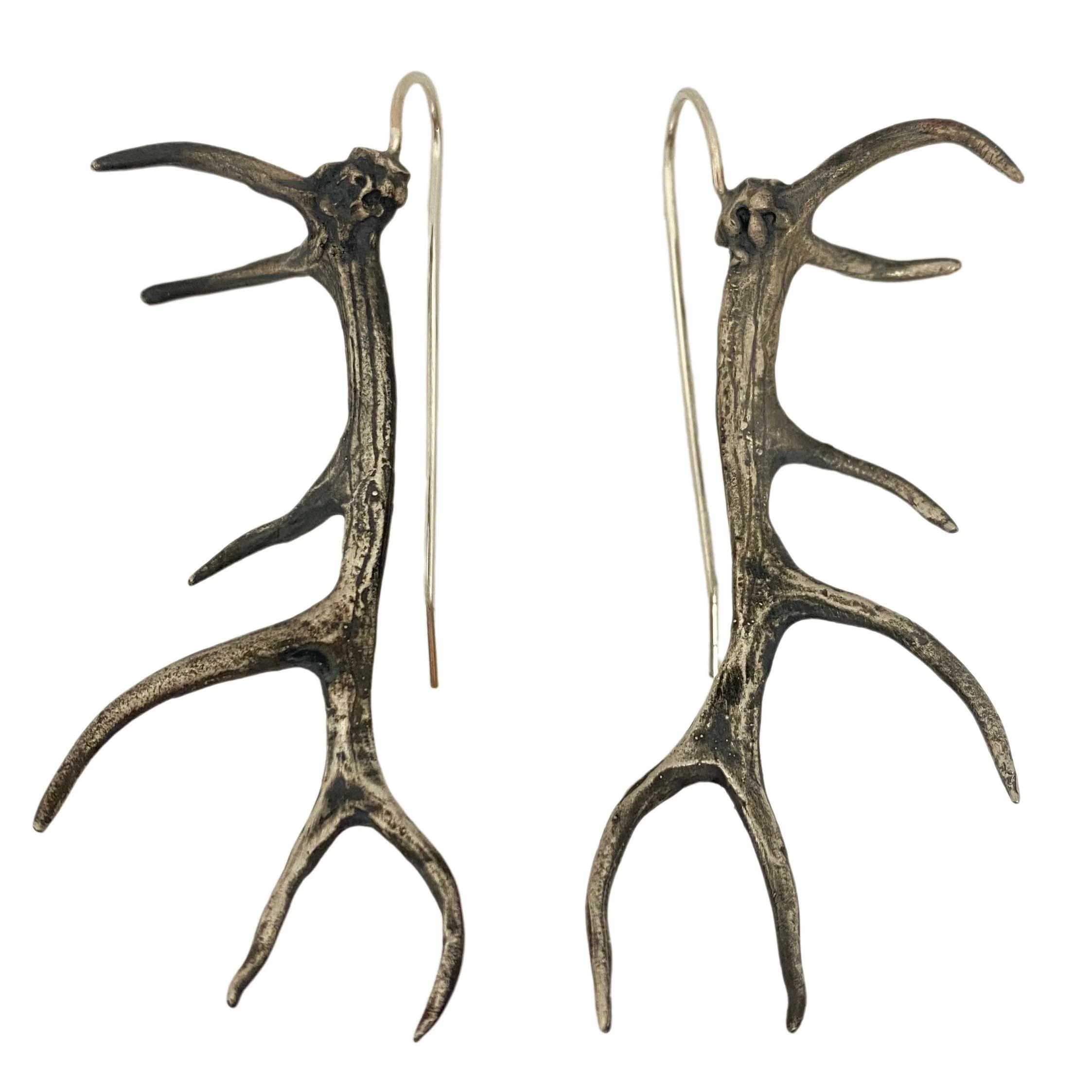 Brooke Stone Sterling Silver Elk Antler Earrings