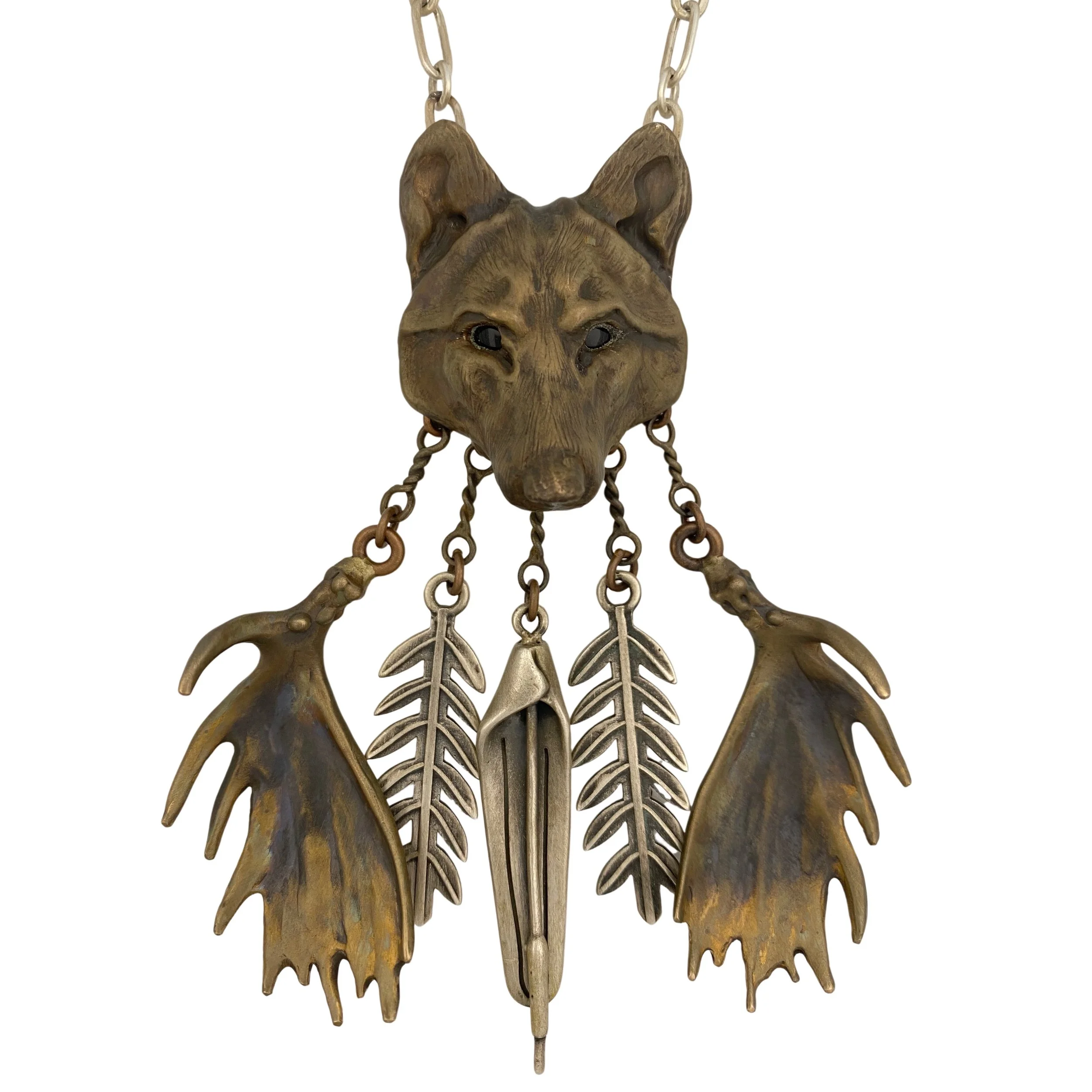 Brooke Stone Alpha Wolf with Totems Necklace
