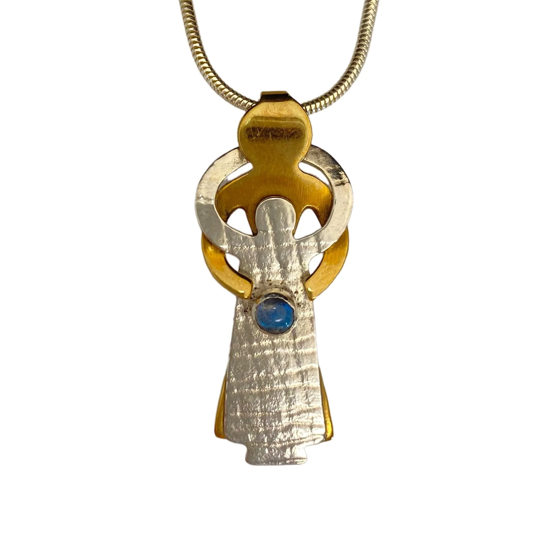 Josepha Weiss "Embrace" Mother and Daughter Labradorite Pendant
