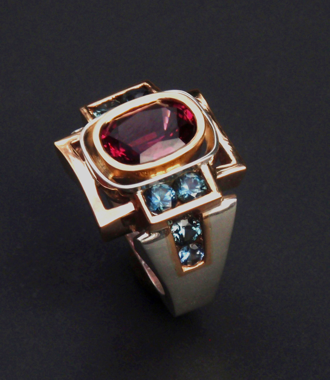 14k Spinel and Montana Sapphire