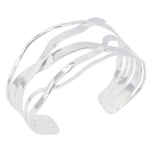 Medium MultiWave Cuff in Sterling Silver