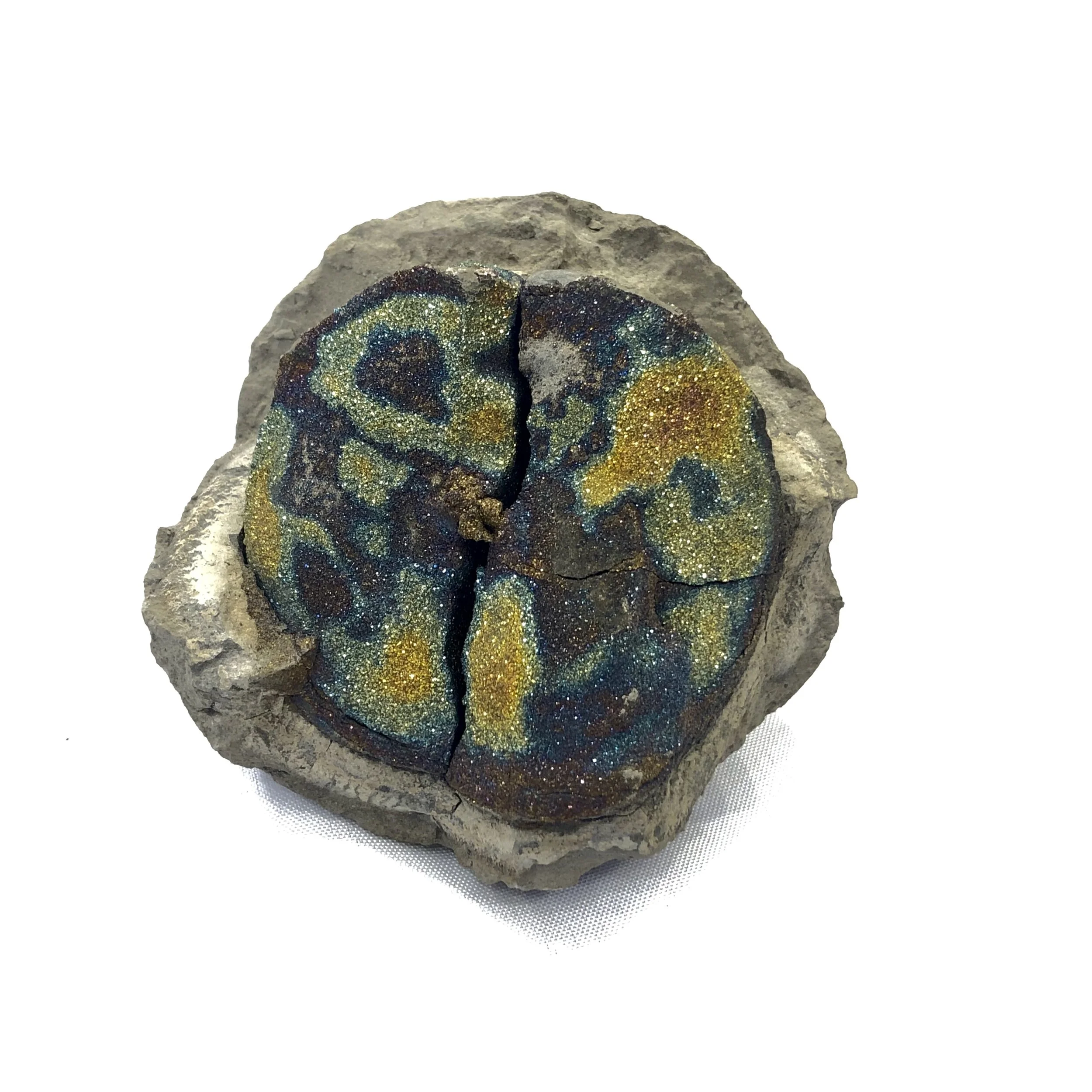 Rainbow Pyrite Drusy (Volga River, Russia)