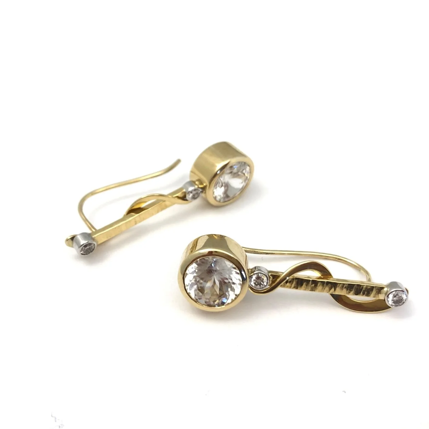 18k White Zircon Earrings