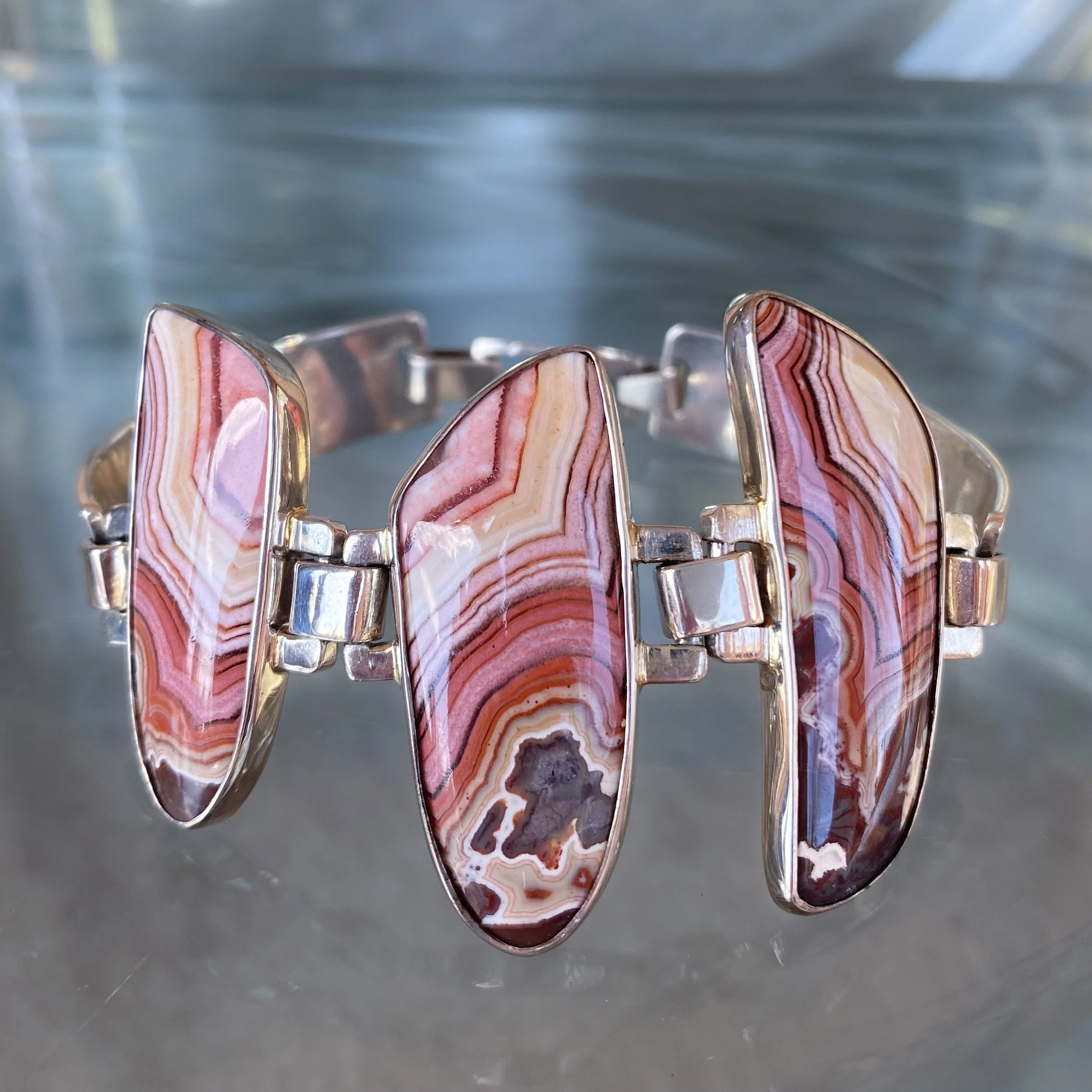 Jan Daggett .925 Montana Dryhead Agate Bracelet Cuff