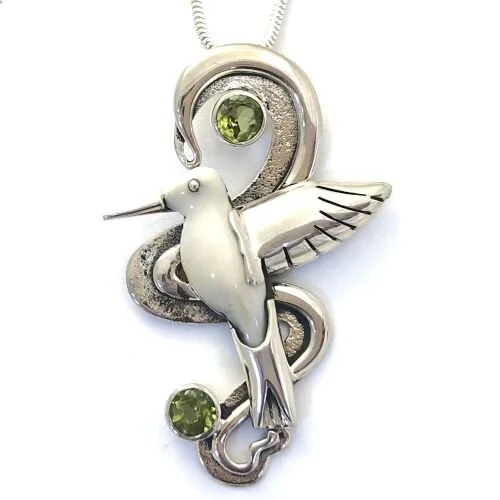 Humming Bird In Flight Pendant