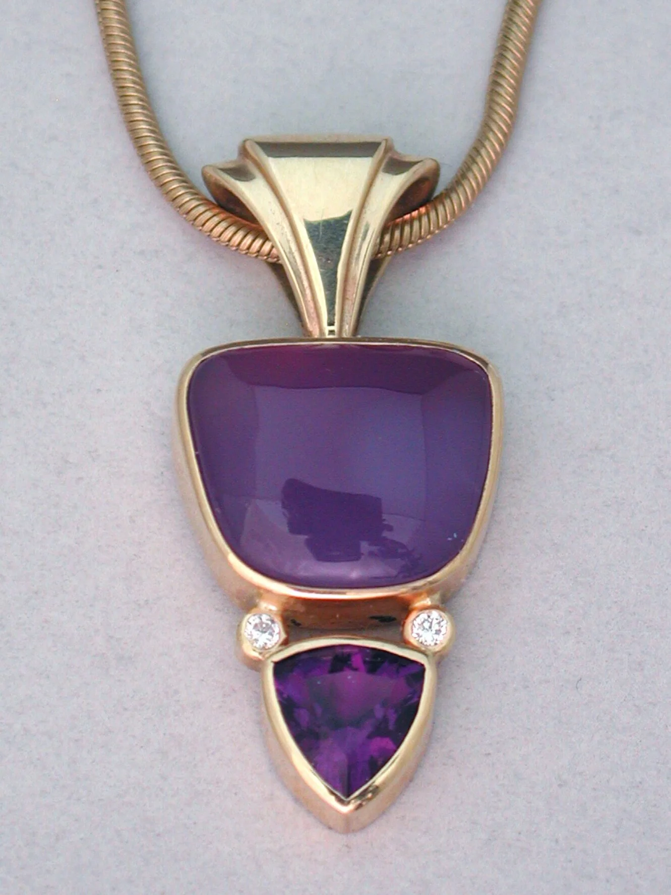 Holley Chalcedony & Amethyst Pendant