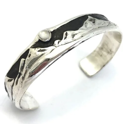 Cascade Mountains with Moonstone Cuff Bracelet