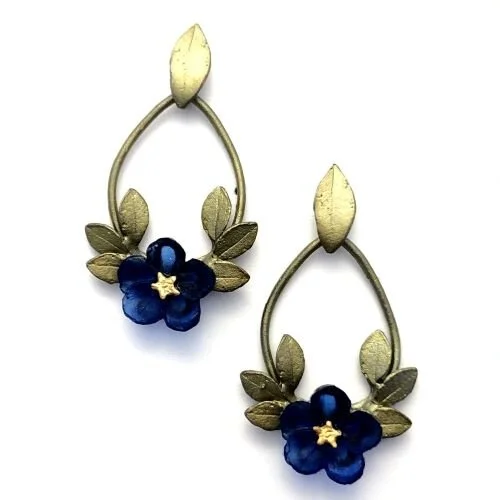 Blue Violet Hoop Earrings