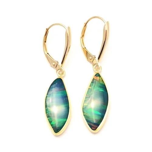 22/14k Ethiopian Opal Leverback Earrings
